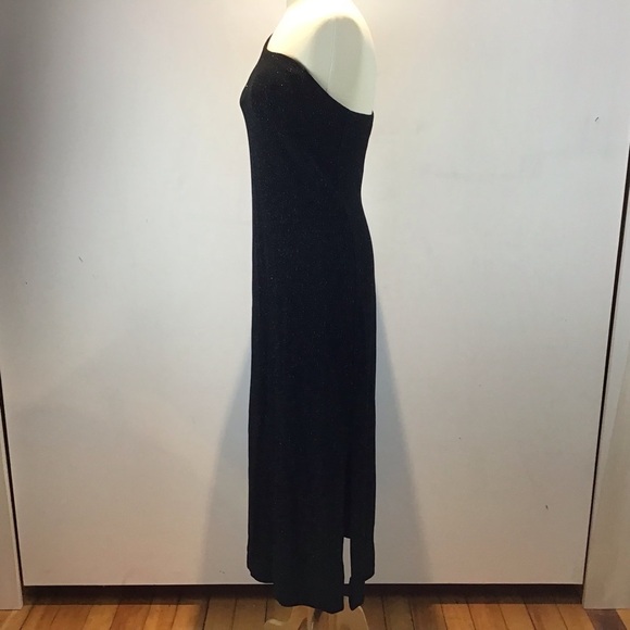One shoulder, slinky, vintage?, Y2K , sparkly, stretch maxi evening gown. Sz 10 - Picture 6 of 7